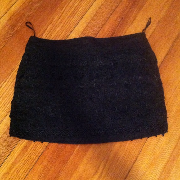 Beautiful black lace mini skirt