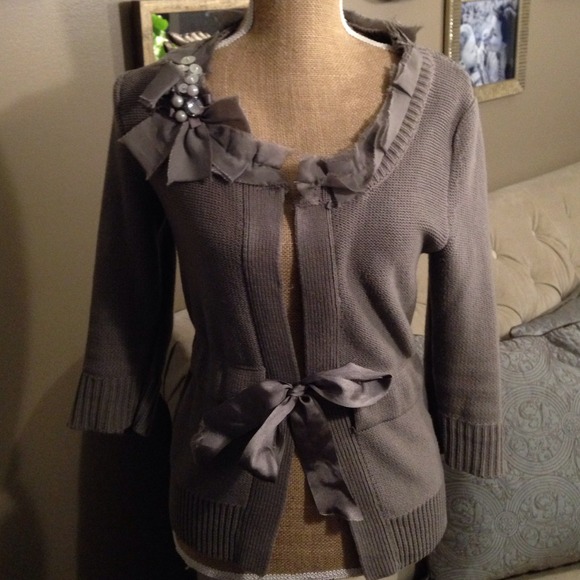 Grey Lauren Conrad 3/4 Sleeve Cardigan