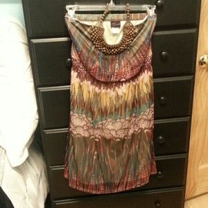 Halter top dress with earthtone colors