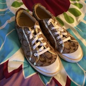 Bundled! Gold coach sneakers