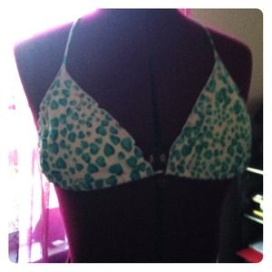 Heart spotted blue and white bikini