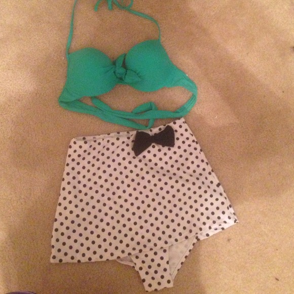 Brand new vintage mint high waist bikini