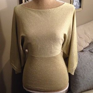 GORGEOUS Gold Metallic dressy top