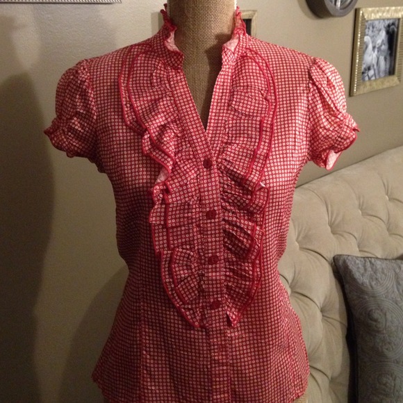 Retro Glam red and white top