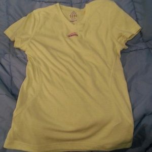 Yellow adidas climalite v neck