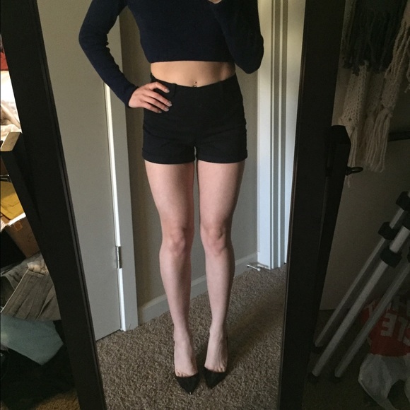 F21 black High Waisted Shorts