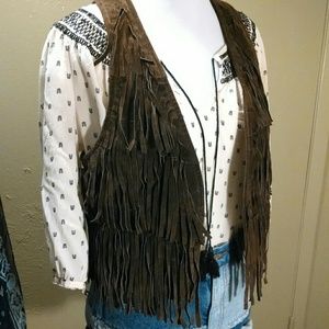 Suede Fringe Vest