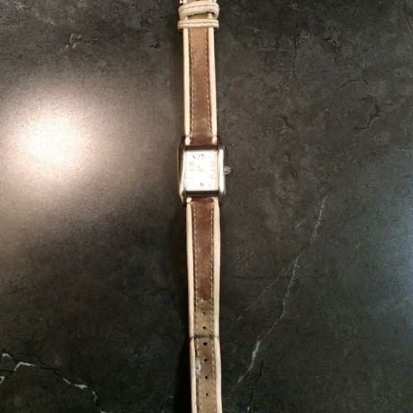Coach suede and leather watch