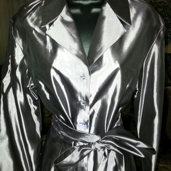 Purple Satin top with tie on belt