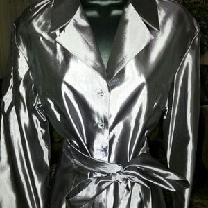 Purple Satin top with tie on belt