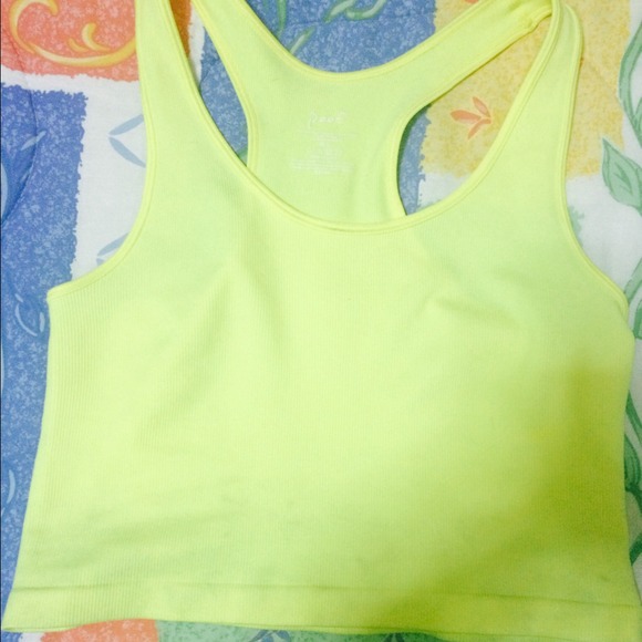 ❌SOLD❌Neon yellow crop tank top
