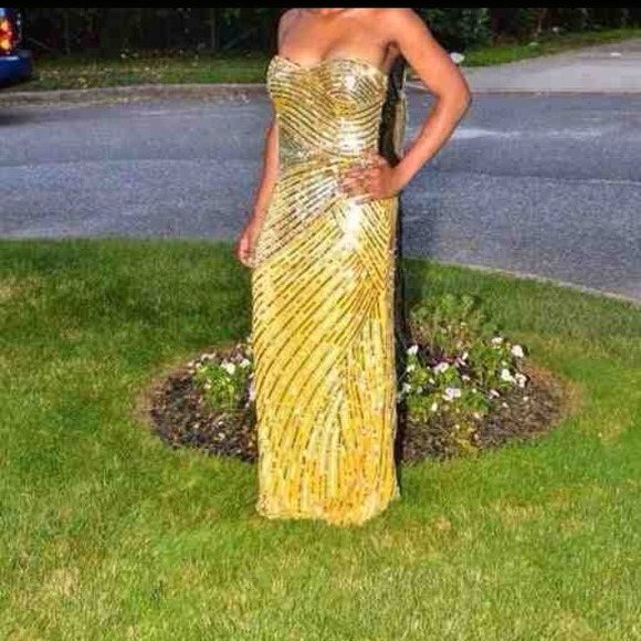 Gold evening gown/prom dress