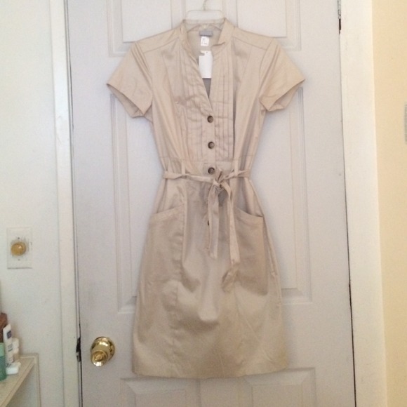 H&M tan knee length dress