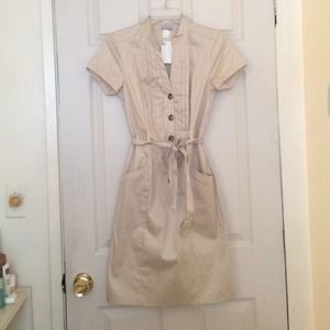 H&M tan knee length dress