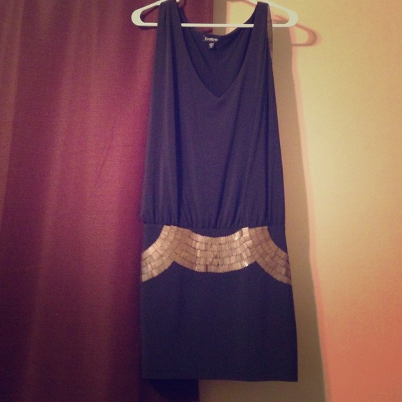 Black/gold embellished dress