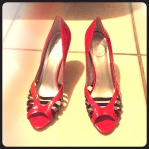 Red and black shoes..JS BY JESSICA
