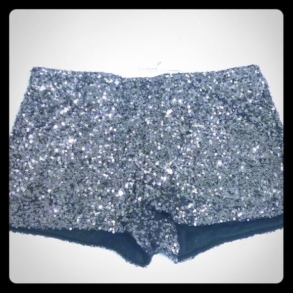 SOLD!! Silver sequin shorts