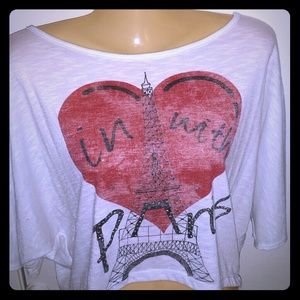 SOLD!REDUCED!! *In Love With Paris* heart crop top
