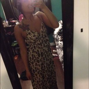 Armani exchange leopard print maxi dress