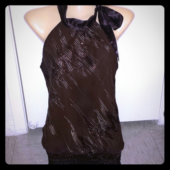 SOLD! REDUCED! Brown chic sequin top
