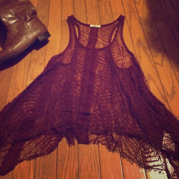 silence +noise burgundy top