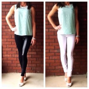 LC Mint Diamond Embellished Tank