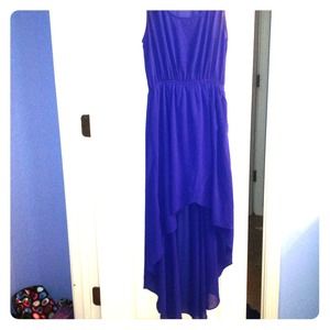 Designer high low blue dress
