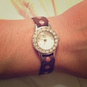 Rachel Weissman rhinestone & polka dot watch!