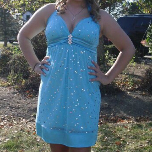 Light blue sparkly formal dress