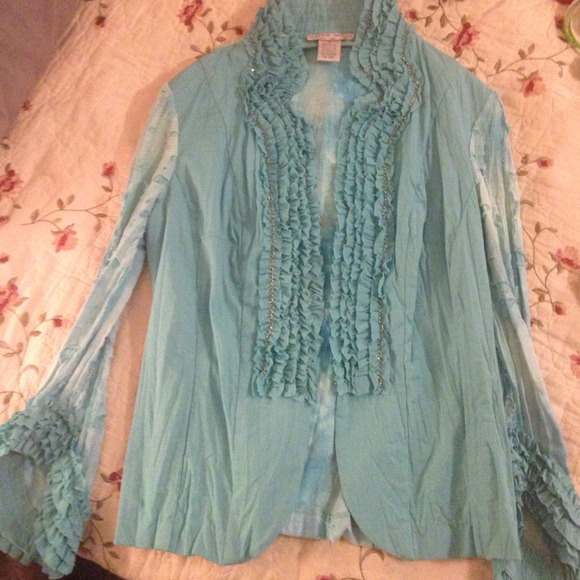 Alberto Makali Aqua Shredded / Ruffle Top
