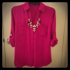 Express Pink Button Down Shirt