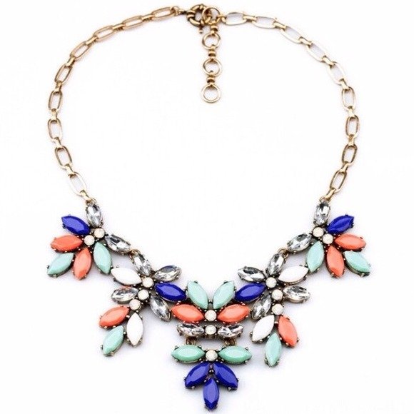 Rhinestone statement choker necklace chain
