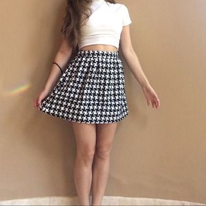 👴Houndstooth skater skirt