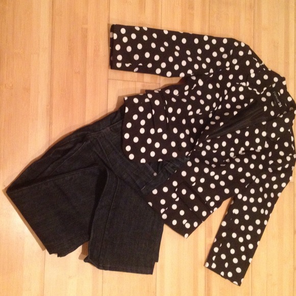 Black and white polka dot blazer