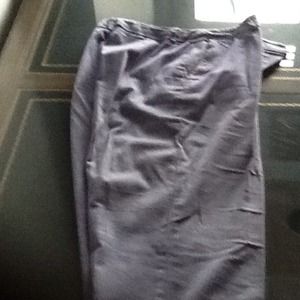 Grayish blue cotton rayon stretch capris