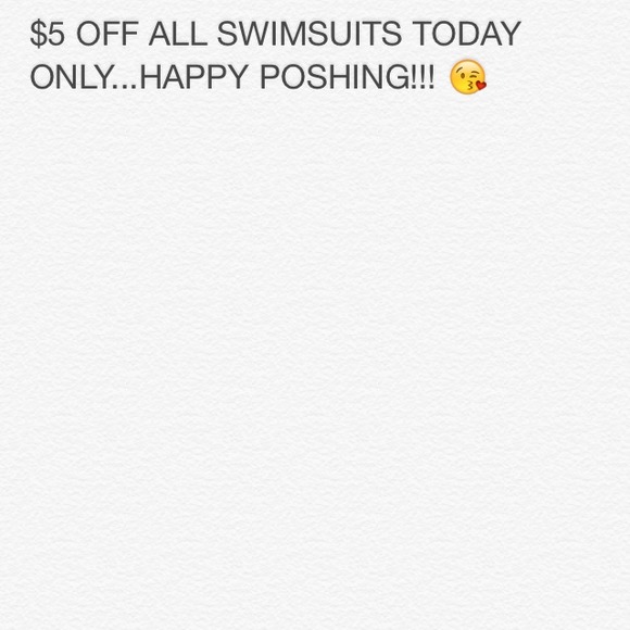 $5 OFF ALL SWIMSUITS TODAY