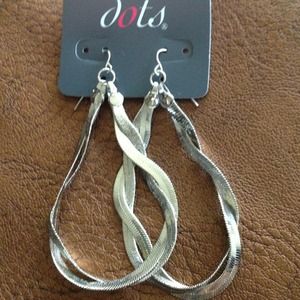 Silver twist hoop earrings