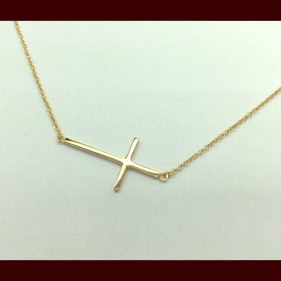 Sideway Cross Necklace - Sterling Silver main image 1