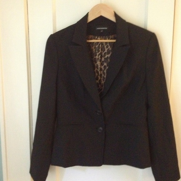 Black suit jacket with cheetah lining