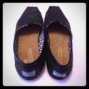 Black Glitter TOMS