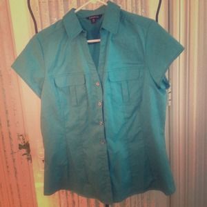 Aqua short sleeve shirt