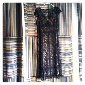 Ann Taylor Black Lace Overlay dress-size 16