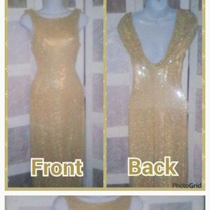 Beautiful long golden sequence dress