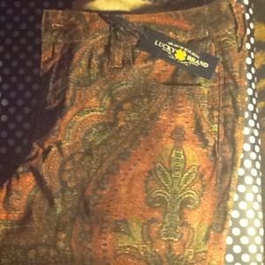 NWT Lucky Brand Jeans Ginger Orange Green Paisley