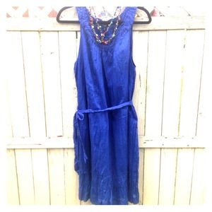 ** SOLD** NWT Blue Crinkle Cotton Dress