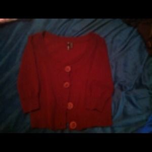 Maroon big button cardigan