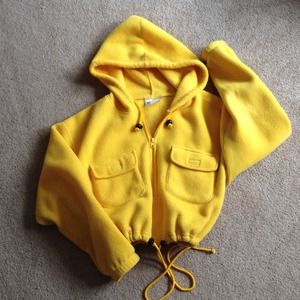 Bright yellow fleece hoodie