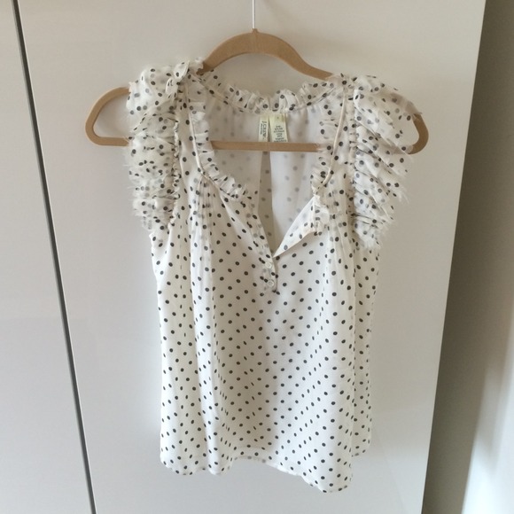 Jcrew Collection silk polka dot top