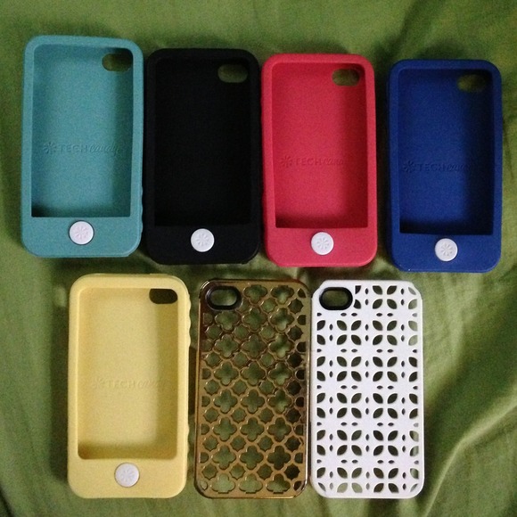 5 tech candy silicon cases and 2 hard case backs