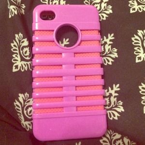 iPhone 4 & 4s pink & purple outer box like case